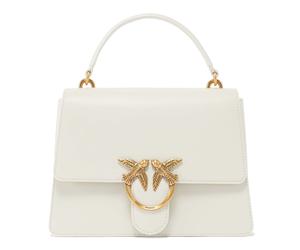 PINKO Love One Top Handle Classic Light M White - Antique Gold