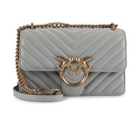 PINKO Love One Umhängetasche Leder 21 cm grau