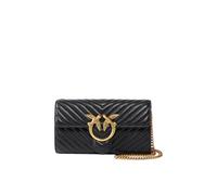 Pinko LOVE ONE WALLET C SHEEP NAPPA, Damen LOVE ONE WALLET C SCHAFNAPPA, Z99Q_NERO-ANTIQUE GOLD,