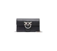PINKO Clutch-Tasche Love One Leder 19 cm Nero-Old Silver