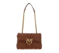 PINKO Love Puff Mini CL Sheep Nappa Quilt S Brown - Lion - Antique Gold