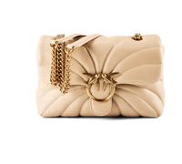 PINKO Love Puff Schultertasche Leder 30 cm beige
