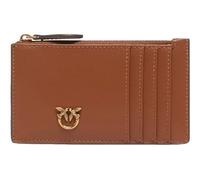 Pinko Reiher Kreditkartenetui, braunes Leder mit Chevron-Muster, 13 x 8 cm, 5 Fächer