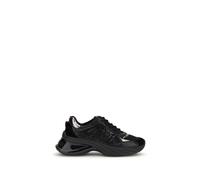 PINKO Schwarze Kalbsleder Bos Taurus Chunky Sneakers EU 38