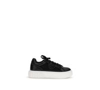 PINKO Schwarze Kalbsleder Bos Taurus Plattform-Sneaker EU 38