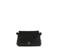 PINKO Schwarze Kalbsleder Bos Taurus Schultertasche Einheitsgröße