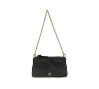 PINKO Schwarze Kalbsleder Bos Taurus Schultertasche Einheitsgröße