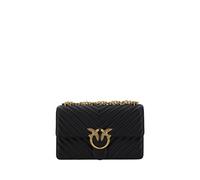 PINKO Schwarze Kalbsleder Bos Taurus Schultertasche Rosa