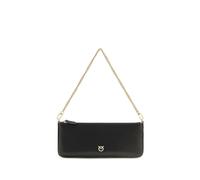PINKO Schwarze Kalbsleder Bos Taurus Schultertasche Schwarz