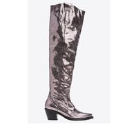 PINKO Strauss Texano Cuissard Similp Burnished Grey Größe: 40 | Stiefel Outlet | Damen | Grau
