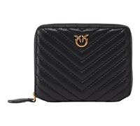 PINKO Taylor Zip Around Sheep Nappa Chevron Black - Antique Gold