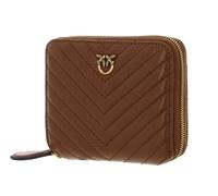 PINKO Taylor Zip Around Sheep Nappa Chevron Marrone - Leone - Antique Gold