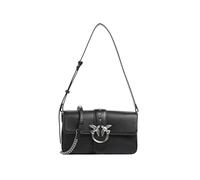 Pinko Umhängetasche Love One Classic Slouchy FL Limousine Black - Matte Silver schwarz