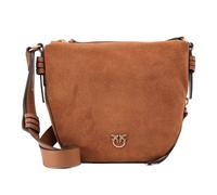 PINKO Zip Around Umhängetasche Leder 28 cm braun