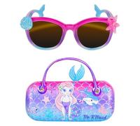 PinkSheep Sonnenbrille für Mädchen, Baby, Kinder, polarisierte Sonnenbrille mit Etui, Einhorn, oval, Katzen, Herz, Meerjungfrau，Schmetterling，Weiße katzeUV401-Schutz (Meerjungfrau)