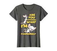 Pinky and The Brain Pondering T-Shirt, Damen, Anthrazit, S