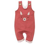Pinokio - Happy Llama - Overall Baby Mädchen/Jungen - 100% Baumwolle - Latzhose mit Knöpfen Unisex | Ziegelrot Rot | 62,68,74,80,86 (62 cm, Ziegelrot)