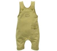 Pinokio Kinder Latzhose für Mädchen und Jungen in Gr. 56-80 Stay Green, lang, seitliche Tasche, Baumwolle 100% | Einteiler mit Druckknopfleiste im Windelbereich | Hosenträger mit Ton-in-Ton Knöpfen