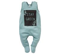 Pinokio - Stay Green - Baby Jungen Mädchen Schlafstrampler Overalls Strampler Unisex 100% Baumwolle Schlafanzug Blau Türkis Babyspielanzug ärmellos 56 62 68 cm (Blau, 68)