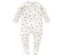 Pinokio Strampler mit Reißverschluss Tres Bien, écru gepunktet, Mädchen, Gr 56-74(68)