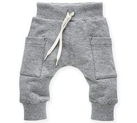 Pinokio - Wild Animal - Baby Hose Mädchen Jungen,Unisex- Grau mit Tiere Hose mit Strickbündchen - Jogginghose, Haremshose Pumphose Schlupfhose - elastischer Bund, Gr 62, 68, 74, 80, 86 (68 cm, Grau)