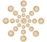 Pinowu Holzknöpfe (150 Stück) handgefertigt mit Liebe rund 2 Löcher Tasten 15-20-25 mm