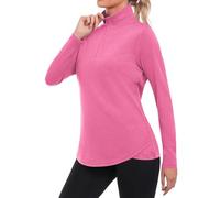 PINSPARK Langarmshirt Damen UPF 50+ Sportshirt Langarm Funktionsshirt Schnelltrocknend Atmungsaktiv UV Shirt Sommer Yoga Fitness Laufshirt Lässig Sport Oberteil Rosa XXL