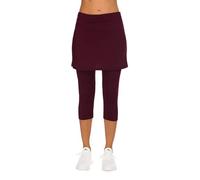 PINSPARK Tennishose Damen Hohe Taille Rock mit Leggings Spring 2-In 1 Sportrock Outdoor Bauchkontrolle Wandern Hosenrock Golf Workout Yoga Sport Rock Rot XL