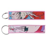 Pinstant Schlüsselanhänger "Darling In The Franxx", Code: 002, Nine Iota Zero Two Manga, Anime, Schlüsselanhänger, Pink, 5.1 x 1.2 inches