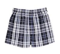 PINTUTU Herren Boxershort, Unterhose, Shorts - Boxers - Baumwolle, Popeline, blau, kariert mit Eingriff Pyjamahose Nachtwäsche Männer Leicht Lose Lässige