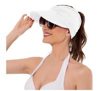 PINTUTU Sun Visor Hüte für Damen, mit großer Krempe Faltbar Visor Cap Strand Hut Sonnenschutz UPF 50+ Konzipiert für Outdoor-Sportarten wie Strand-Volleyball,Golf,Baseball,Tennis,Laufen,Badminton