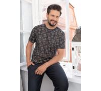 Pinus Schlafanzug Herren kurzarm, lange Hose Italian Fashion- print/graphite - Größe M
