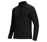 Pioneer Camp Outdoor Fleecepullover Herren mit Halbem Reißverschluss - Leichtes Sportshirt mit Hoher Wärmeisolierung & Atmungsaktiv für Wandern, Bergsteigen, Camping & Alltag(Black;XXL)