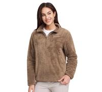 Pioneer Camp Oversized Sweatshirt Damen ohne Kapuze, Modischer Fleece Pullover mit V-Ausschnitt, Bequemer Langarmshirt aus Fleece, Loose Fit Sport Sweater (Camel;XL)