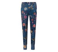 Pip Studio Damen Leggings Loungewear Hose Bobien Long Trousers Flower, Farbe:Dunkelblau, Artikel:-152 Blue, Größe:S