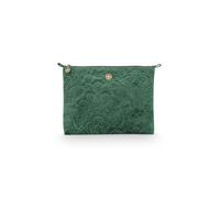 Pip Studio Quilted flache Samt-Kosmetiktasche - green - 30x22x20 cm