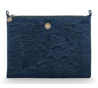 Pip Studio Velvet Quiltey Days flache Kosmetiktasche - blue - 30x22x1 cm