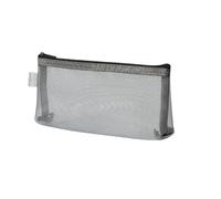 pipisweet 1 x einfaches, transparentes tragbares Netz-Federmäppchen, Stiftetasche, Büro, Studenten, Federmäppchen, Schulbedarf, Stiftebox, Rechnungen, Aufbewahrungstasche, grau, Einheitsgröße