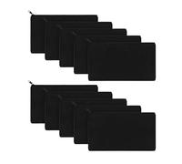 pipisweet 10 Stück blanko beige DIY Basteltasche Leinwand Federmäppchen Make-up Taschen Reißverschluss Bleistifttasche Kosmetiktasche Schule Handwerk Schreibwaren Zubehör, 10 x schwarzer Stoff