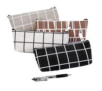 pipisweet Federmäppchen aus Segeltuch, Schreibwaren-Tasche für Studenten, Stifte, Damen, Mädchen, Make-up, Lippenstift, Tasche, lange Streifen, 5 Stück, Zufällig, Einheitsgröße