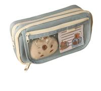 pipisweet Federmäppchen Capybara Cartoon Schreibwaren Halter Tasche mit Broschen, Aufklebern, Clips, Schlüsselanhänger, Kinder-Federmäppchen (mit Puppe), 2 Stück, e, Einheitsgröße