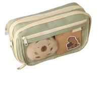 pipisweet Federmäppchen Capybara Cartoon Schreibwaren Halter Tasche mit Broschen, Aufklebern, Clips, Schlüsselanhänger, Kinder-Federmäppchen (mit Puppe), 2 Stück, F, Einheitsgröße