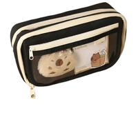 pipisweet Federmäppchen Capybara Cartoon Schreibwaren Halter Tasche mit Broschen, Aufklebern, Clips, Schlüsselanhänger, Kinder-Federmäppchen (mit Puppe), 2 Stück, C, Einheitsgröße