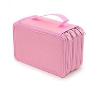 pipisweet Federmäppchen, großes Fassungsvermögen, 72 Löcher, 4 Ebenen, Stifte-Tasche, Malerei, Aufbewahrungshalter, glatter Reißverschluss, Schulbedarf, Schreibwaren, Rosa, 72 Löcher, Einheitsgröße