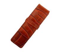 pipisweet Federmäppchen mit Krokodilmuster, PU-Leder, für Jungen und Mädchen, Schule, Studenten, Stifthalter, einfaches Federmäppchen, braun, Einheitsgröße