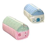 pipisweet Federmäppchen mit niedlichem Haus, große Aufbewahrung, Schreibwaren, Schreibwaren, Schüler-Stifttasche, koreanische Schreibwaren, Federmäppchen, 2 Stück, rose, Einheitsgröße