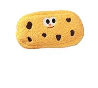 pipisweet Federmäppchen mit niedlichem Keks, groß, Kawaii-Stickerei, für Studenten, Schule, Schreibwaren, Aufbewahrungstaschen, 2 Stück, gelb, Einheitsgröße