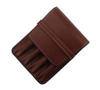 pipisweet Handgefertigter PU-Stifthalter für 4 Stifte, Krokodilmuster, Leder-Federmäppchen, Aufbewahrungstasche, Schreibwaren, Schule, Bürobedarf, 001-3, Einheitsgröße