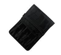 pipisweet Handgefertigter PU-Stifthalter für 4 Stifte, Krokodilmuster, Leder-Federmäppchen, Aufbewahrungstasche, Schreibwaren, Schule, Bürobedarf, 001-2, Einheitsgröße