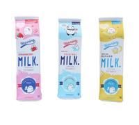 pipisweet Kreatives Federmäppchen für die Schule, niedliche Tiere, Früchte, Milchbox, Stiftetasche, Kawaii, Schreibwaren, Büro, Schulbedarf, 3 Stück, Einheitsgröße